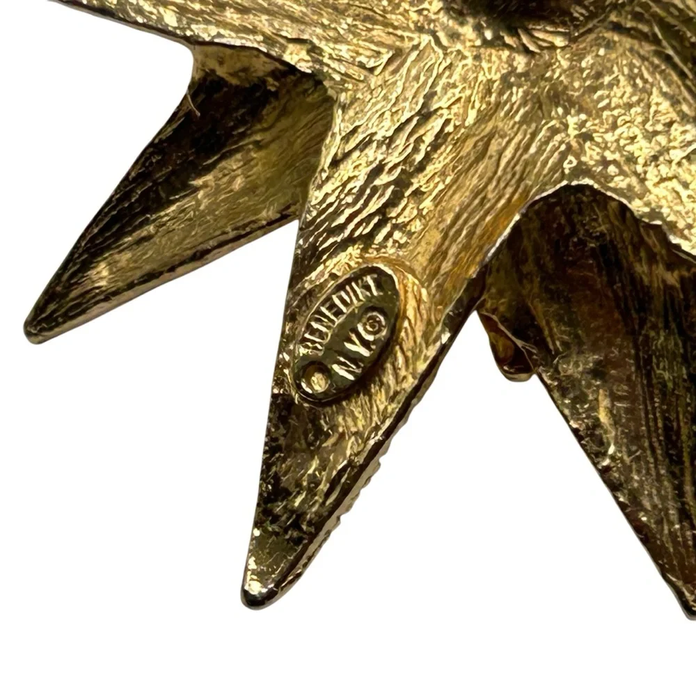 Vintage Benedikt NY Star & Crown Brooch Pendant